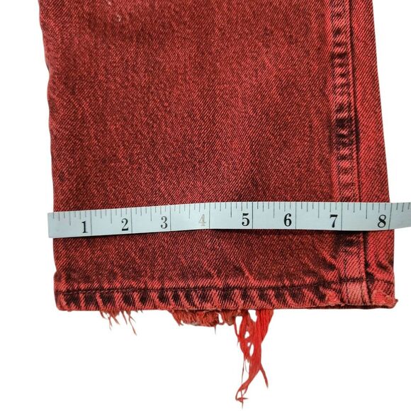 Wrangler Vintage Jeans For Men Size 36x30 Red Distressed Style - Picture 12 of 16
